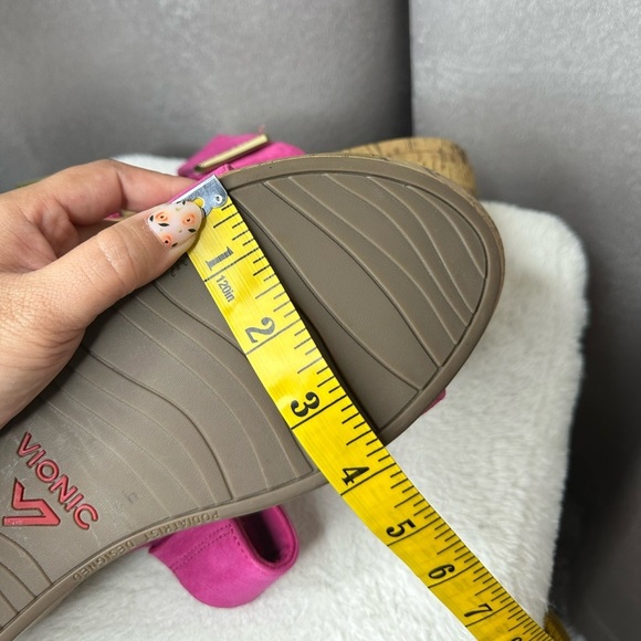 Vionic Women’s Atlantic Slide Adjustable Platform Wedges Sandal Pink Sz US 11 - Picture 10 of 12